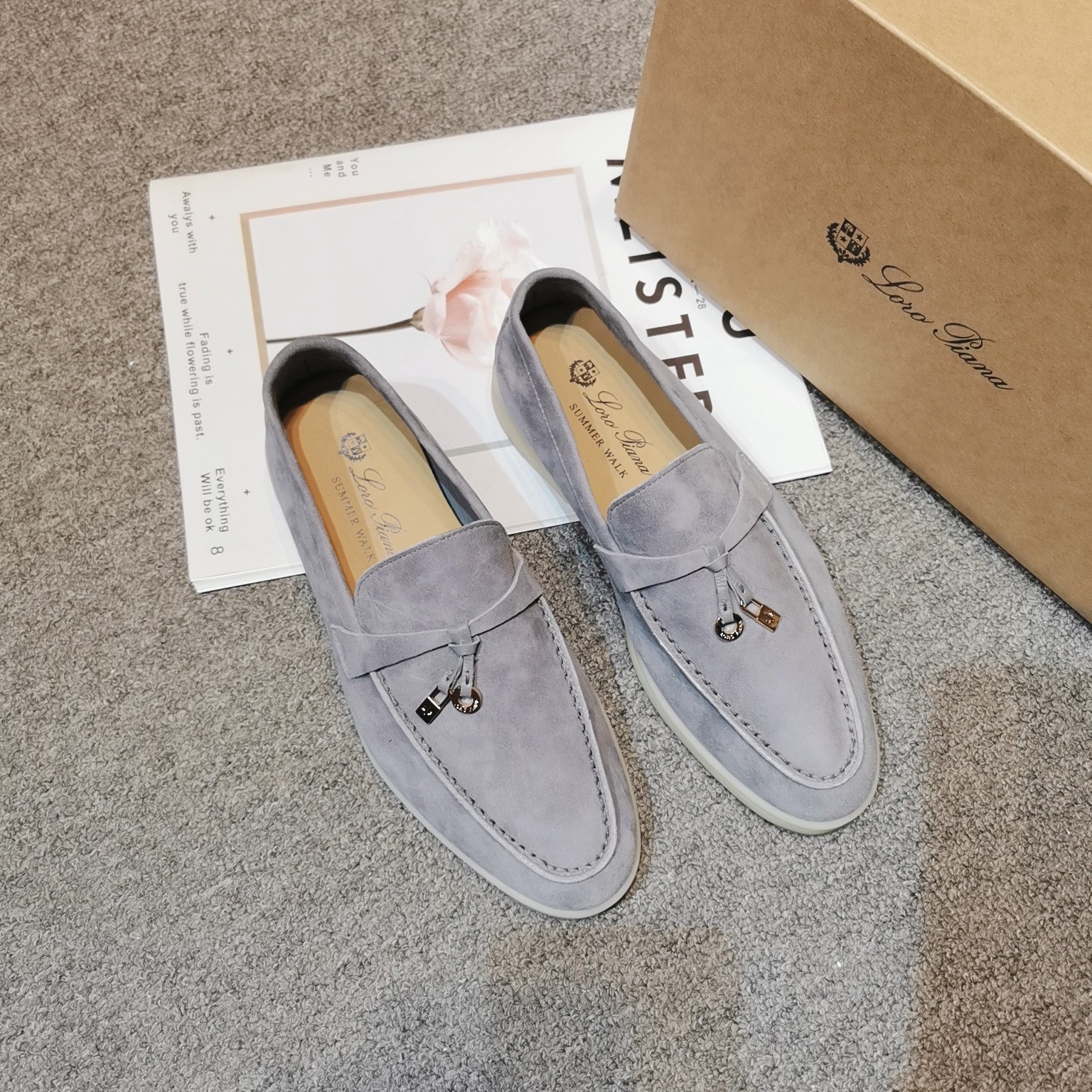 LP Loafers Spring High Quality Autumn 2021 Flat Leather Women Casual Shoes Soft Soled size34-42