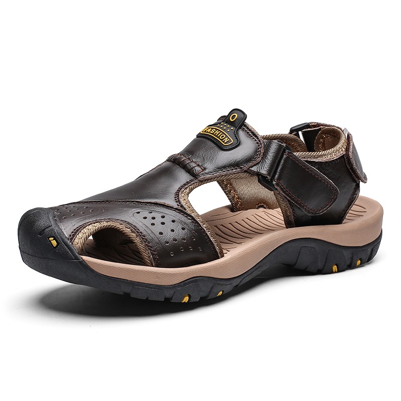 Classic Men Sandals Summer Soft Comfortable Men Sandalias Split Leather Sandals Plus Size Soft Outdoor Men Roman Sandals