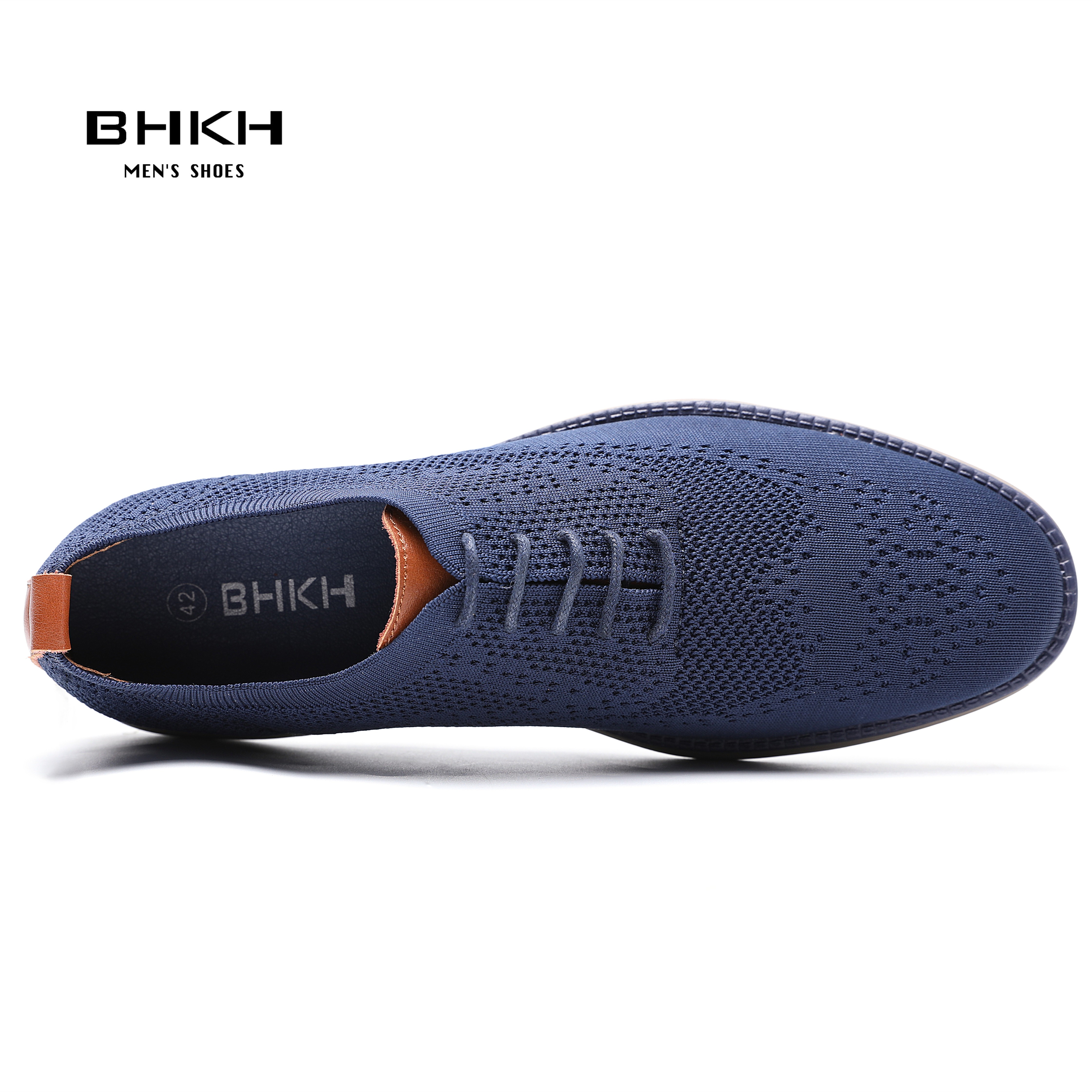 BHKH 2022 Breathable Knitted Mesh Casual Shoes Lightweight Smart Casual Shoes Office Work Shoes Men's Shoes