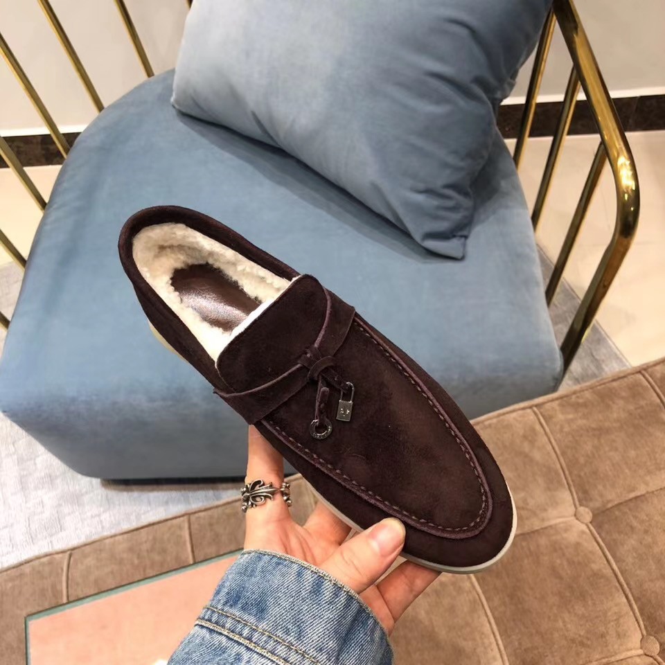 High quality soft-soled LP casual leather women's shoes outdoor summer walking in wool shoes