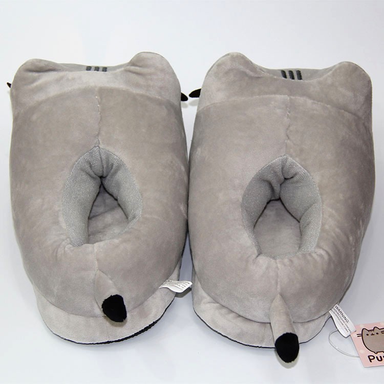 Unisex Full Covered Winter Cat Slippers Warm Plush Cute Bedroom Indoor Shoes For Men Women Home Use