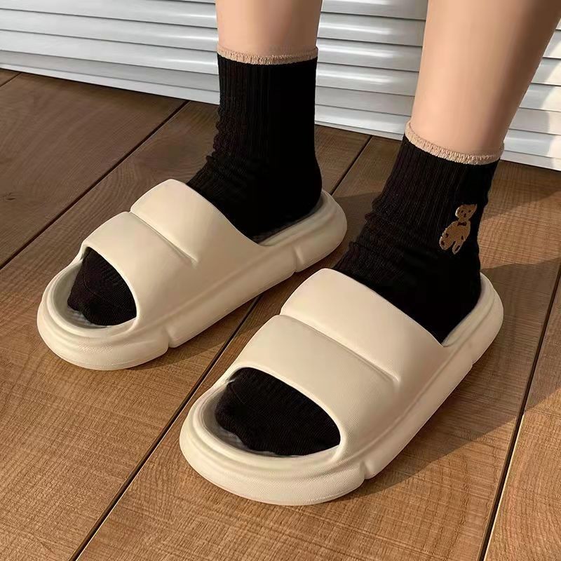 2022 home slippers men women thick platform bathroom beach eva soft sole sandal summer house non-slip flat shoes