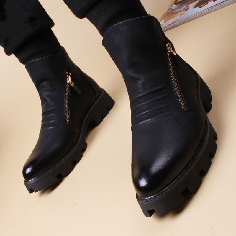 Brand Men Botas Hombre Ankle Boots Fashion Men Leather Chelsea Boots Men Moccasins Motorcycle Mens Warm Boots Men Work Shoes