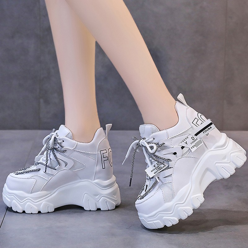 Lucifer Breathable Chunky Sneakers Women 2022 Fashion Height Increasing Platform Vulcanize Shoes Woman Thick Bottom Sneakers