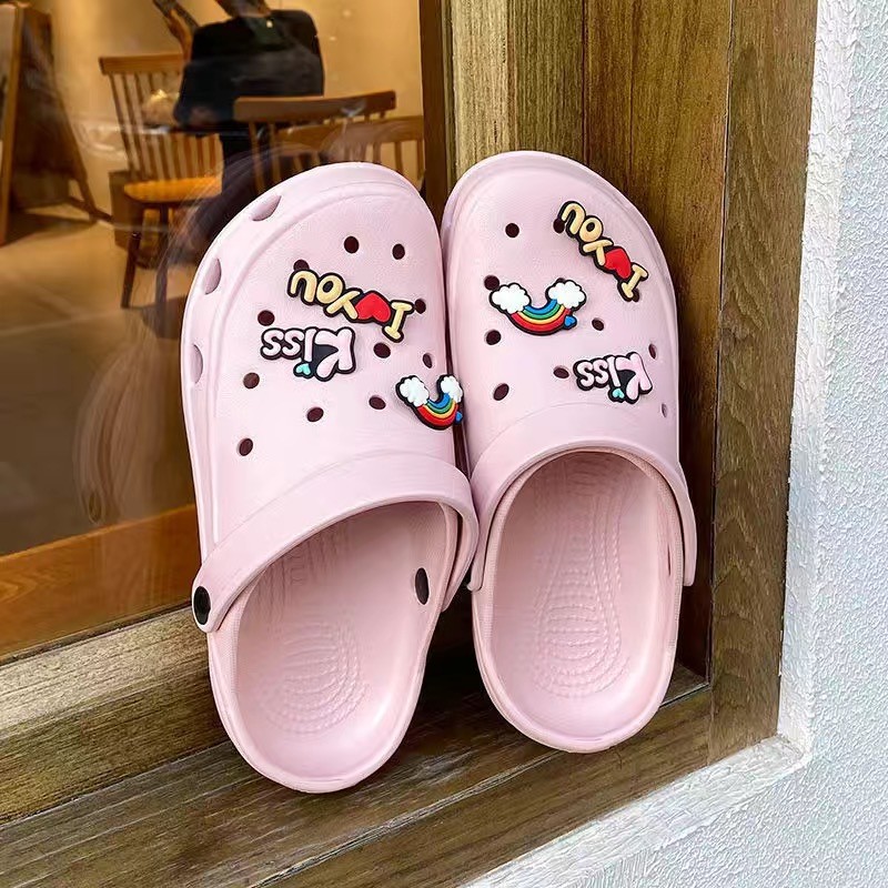 Cave Shoes Women Summer Hollow Outside Wear Slippers Cute Thick Bottom Non-slip Toe Sandals Casual Breathable Buckle Beach Shoes