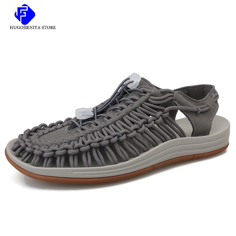 2022 summer men sandals fashion handmade fabric design beach sandals breathable casual flat sandals outdoor sandals large size