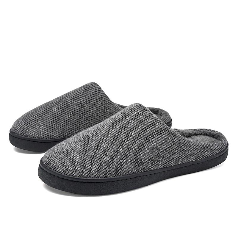 Men Slippers Indoor Floor Flat Shoes Winter Warm Cotton Plush Slippers Couples Fashion Casual Home Slippers Bedroom Slippers