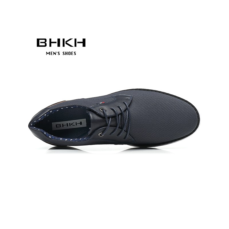 2022 Spring/Summer New Comfortable Men Shoes Luxury Brand Men Casual Shoes Lace Up Business Style Dress Shoes BHKH Men Shoes