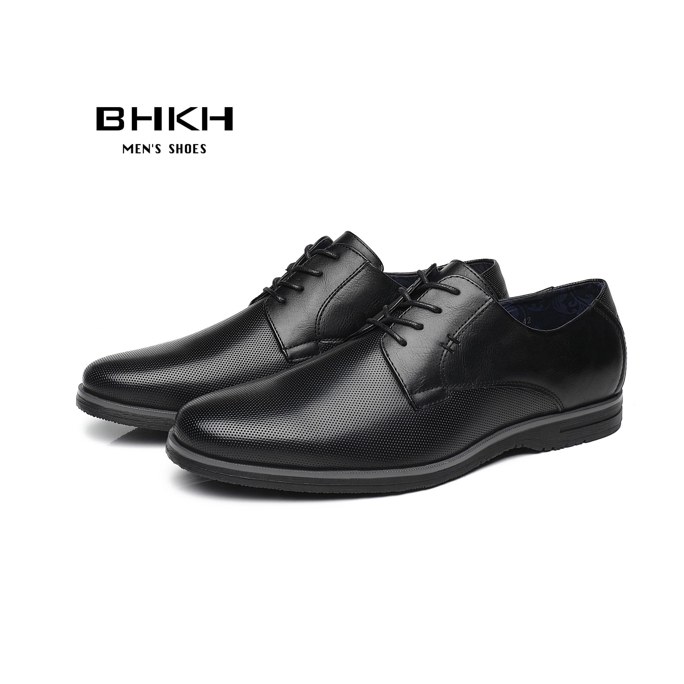 BHKH 2022 leather men casual shoes work office lace-up light dress men shoes