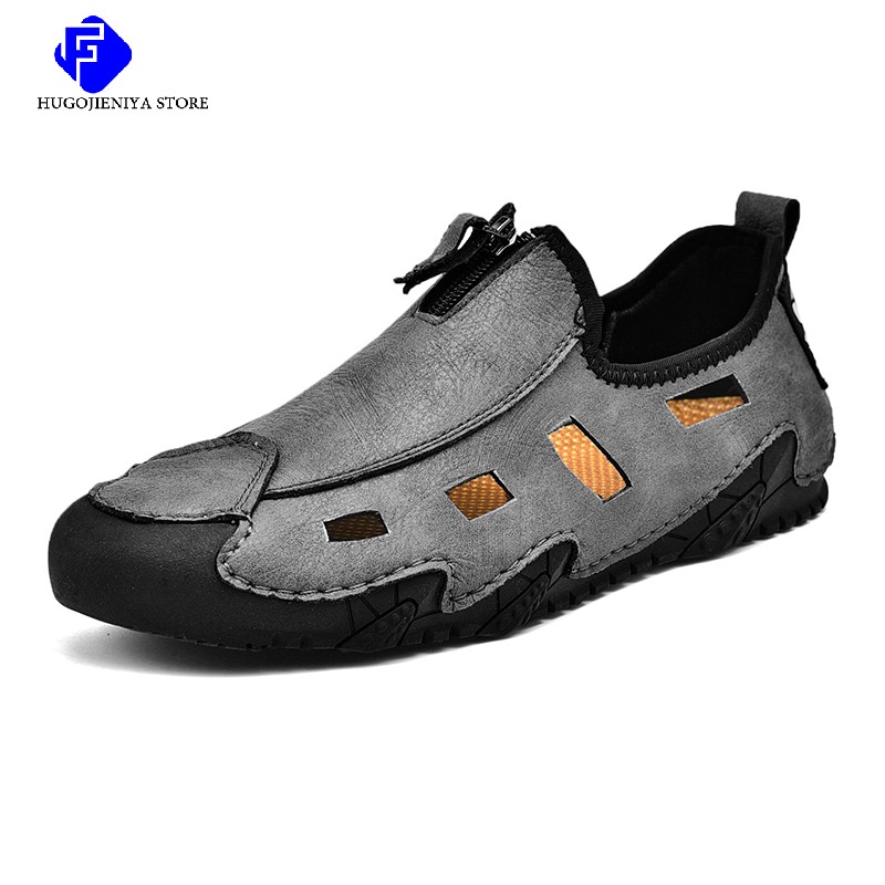 2022 New Summer Men's Soft Leather Casual Shoes Luxury Fashion Soft Loafers Moccasins Breathable Non-Slip Driving Shoes Big Size