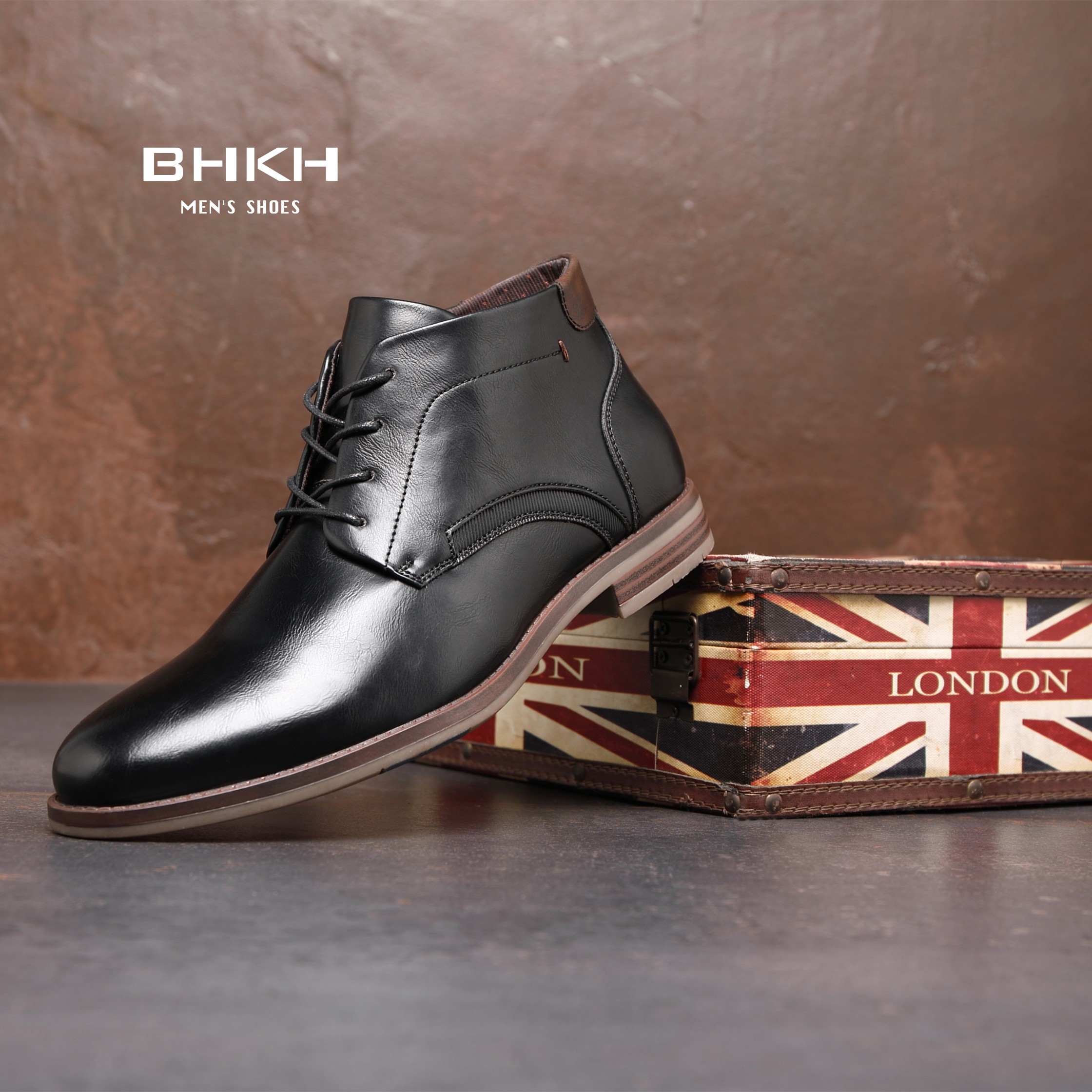 BHKH 2022 Autumn/Winter Men Boots Lace-up Ankle Boots Smart Business Office Work Dress Formal Shoes Men's Shoes