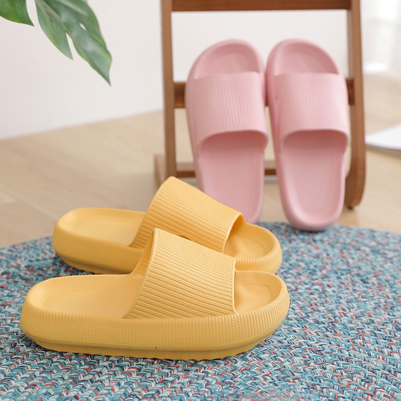 Rimocy Thick Sole Home Women Slippers Soft Summer Slides Non-slip Woman Flat Heel Comfortable Sandals Flip Flops Female