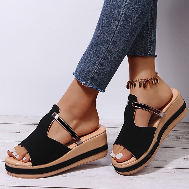 Women Sandals 2022 Women Heels Sandals Slip On Wedges Shoes For Women Slippers Summer Sandalias Mujer Platform Sandals Shoes