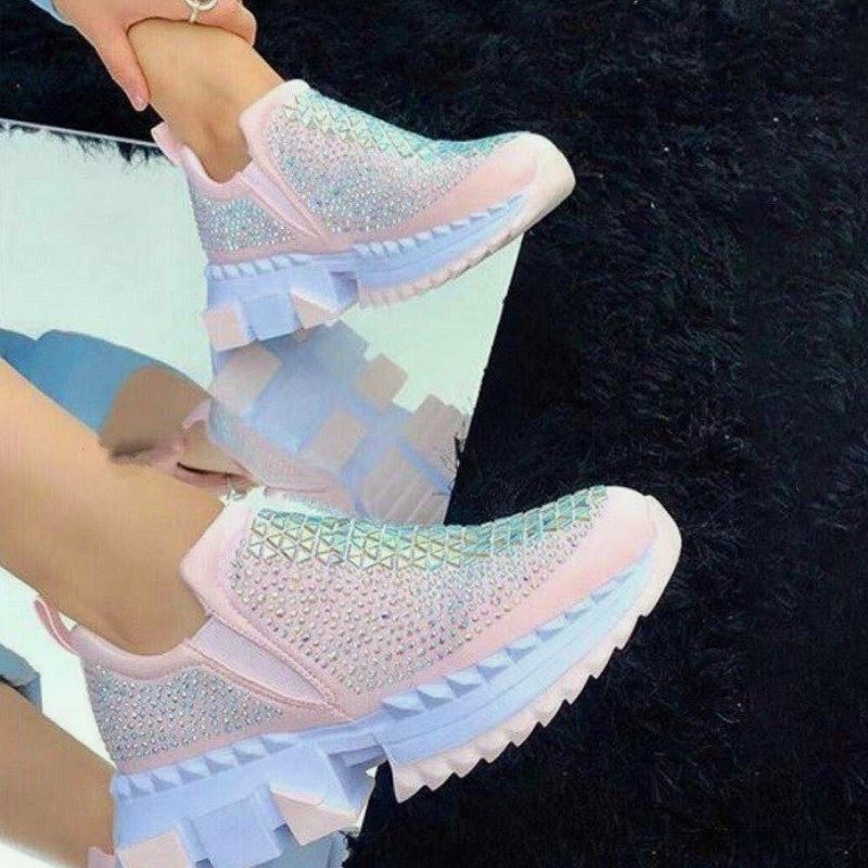 LuasTuas New Size 36-43 Woman Sneakers Shiny Chunky Ins Spring Ladies Shoes Fashion Chunky Holiday Footwear Female Footwear