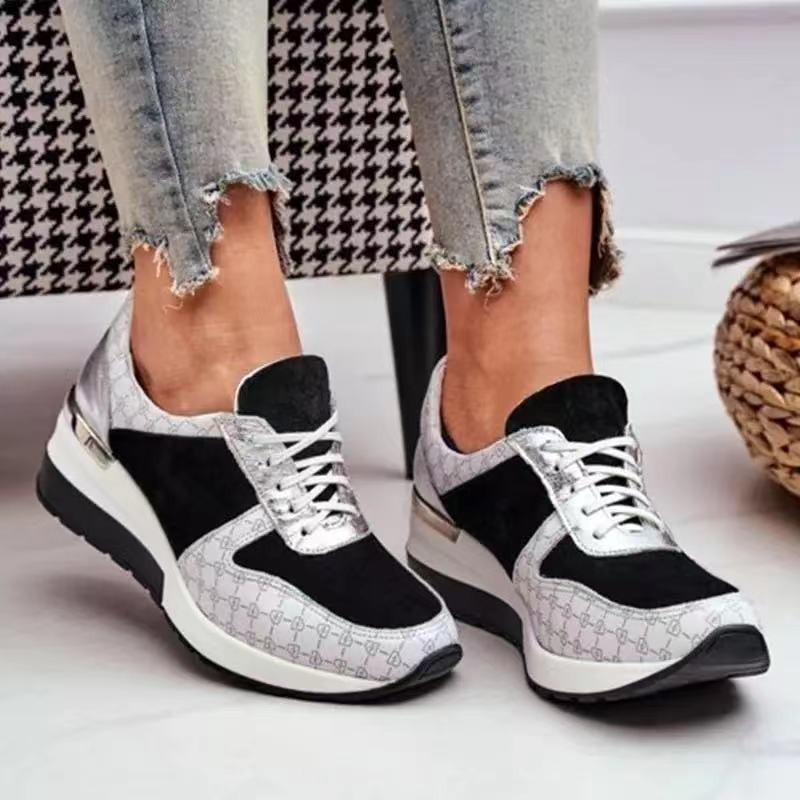 2022 ladies sneakers spring and autumn slope heel platform shoes casual shoes outdoor non-slip walking shoes women's shoes