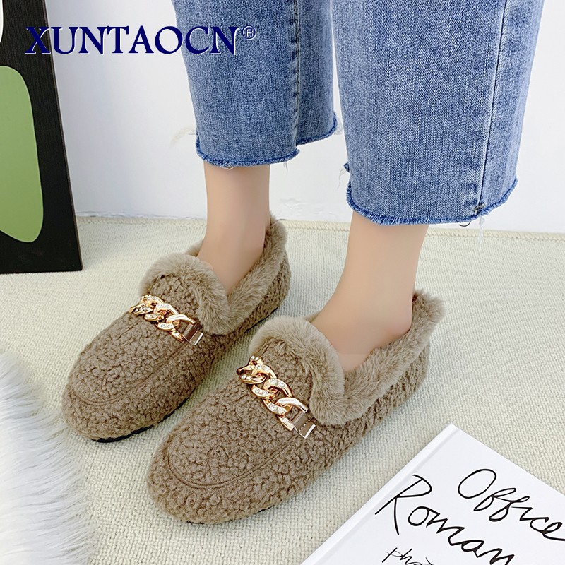 woman slippers summer sandals fox fur slides mules black shoes for women loafer 2022 home shoes spring outdoor block heel