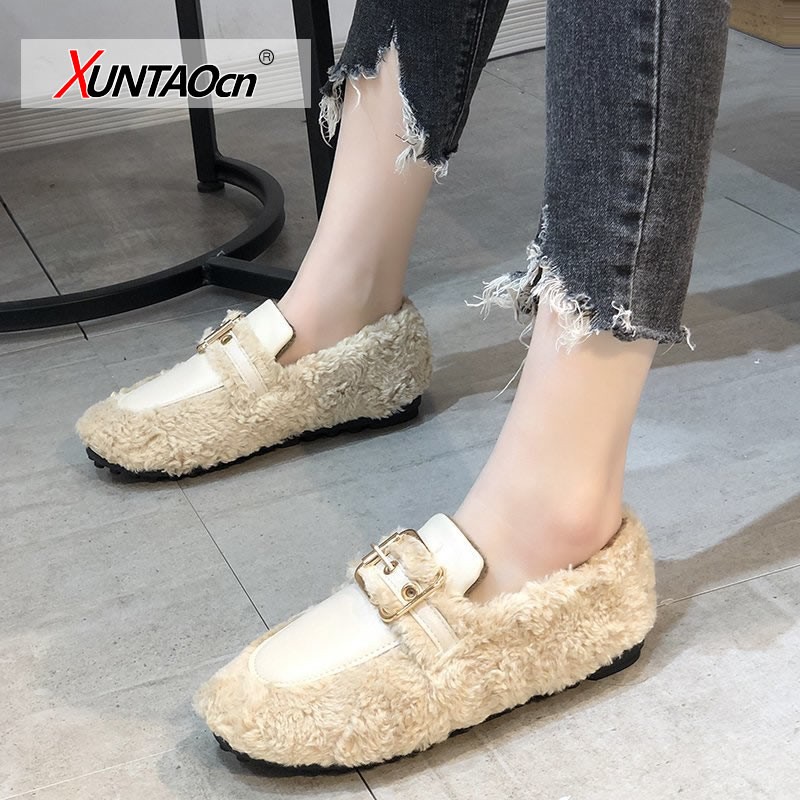 2022 Fashion Women Moccasin Shoes Casual Women Sneakers Autumn Loafers Flats Fur Loafers Slippers Flats Toe Shoes