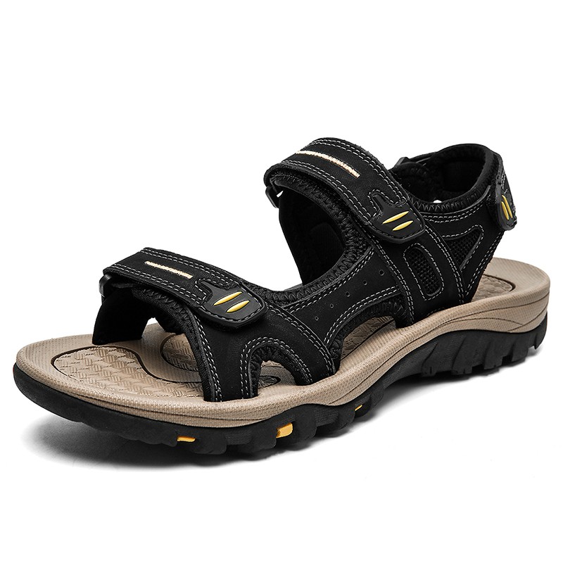 Genuine Leather Men's Sandals Summer New Large Size Men's Sandals Outdoor Men's Casual Shoes Fashion Sandals Slippers Plus Size 38-48