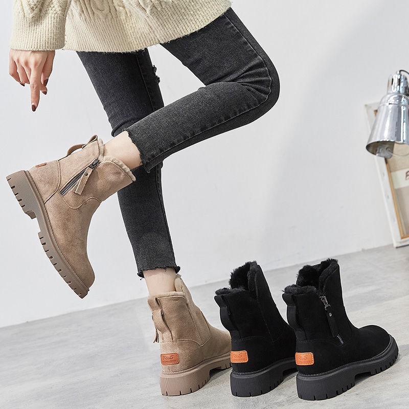 snow boots women winter 2021 new plus velvet shoes woman warm boots thick furry black cotton shoes women boots botas de mujer