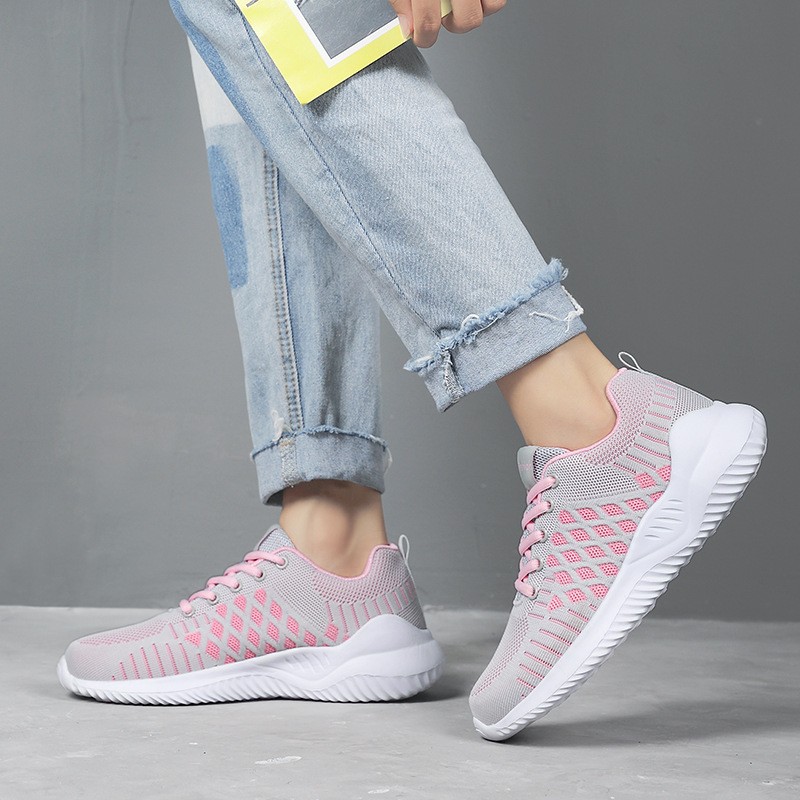 Women Breathable Running Shoes Comfortable Sneakers Mesh Soft-soled Shoes Women Flat-soled Casual Shoes Shoes