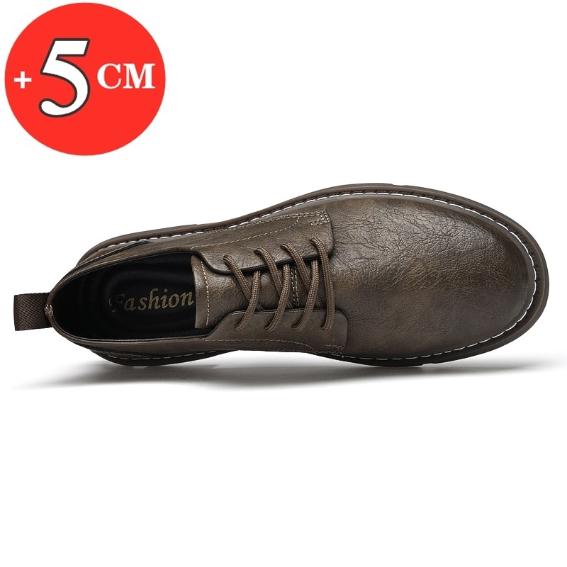 Flat /5 Cm Men's Casual Shoes Genuine Leather Lift Men Men Shoes Elevator Shoes Height Increase Shoes for Men Business Fashion