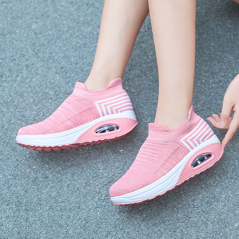 Ladies Women Air Cushion Shoes Lazy Shock Absorbing Shoes Lightweight Outdoor Casual Shoes