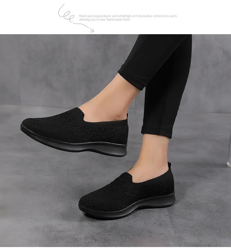 2022 Women Sneakers Outdoor Breathable Shoes Women Walking Shoes Women Loafers Chunky Sneakers Slip On Shoes Big Size 35~42