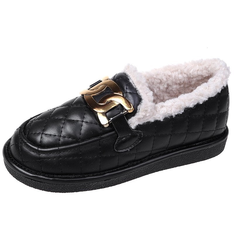 Women's shoes winter 2021 new plus velvet warm cotton shoes fashion anti-skid shoes loafers woman vulcanize shoes platform shoes