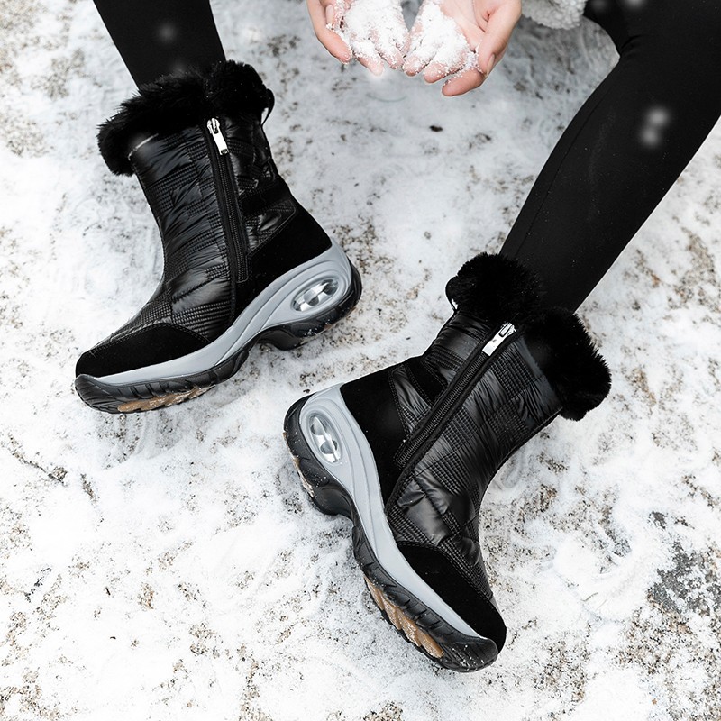 winter women ankle boots waterproof keep warm black snow boots 2021 new ladies zip shoes chausiras femme booties platform