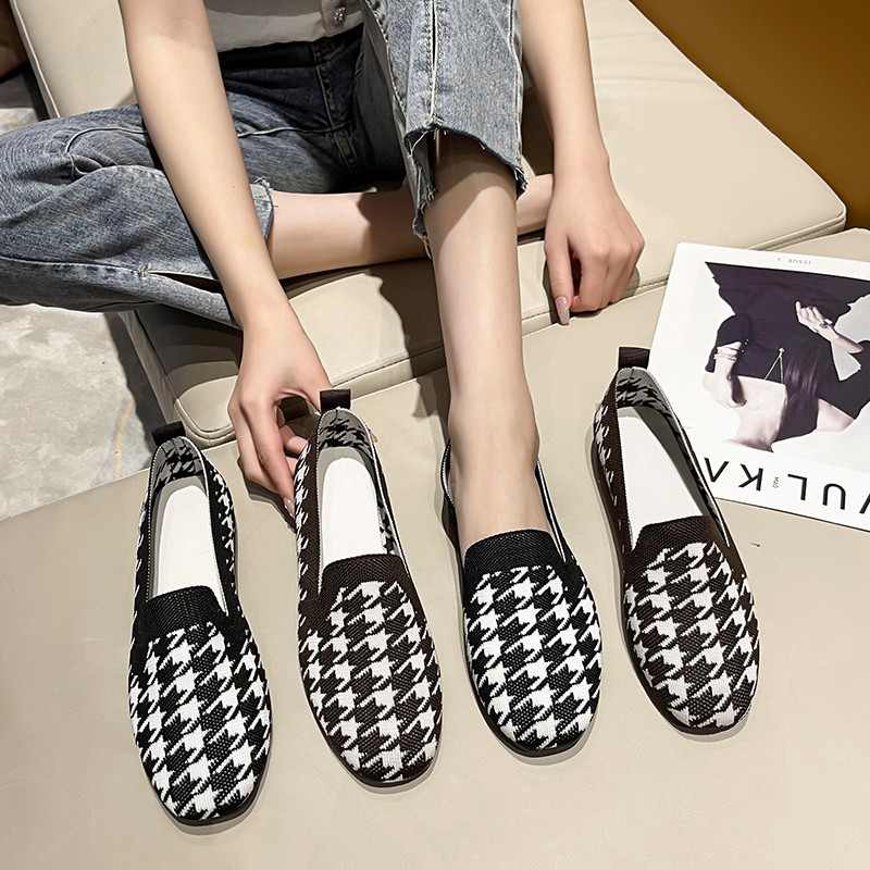 Women Flat Shoes 2022 Spring New Ladies Loafers Flying Woven Pumps Women Single Shoes Casual Lazy Peas Shoes Zapatos de mujer