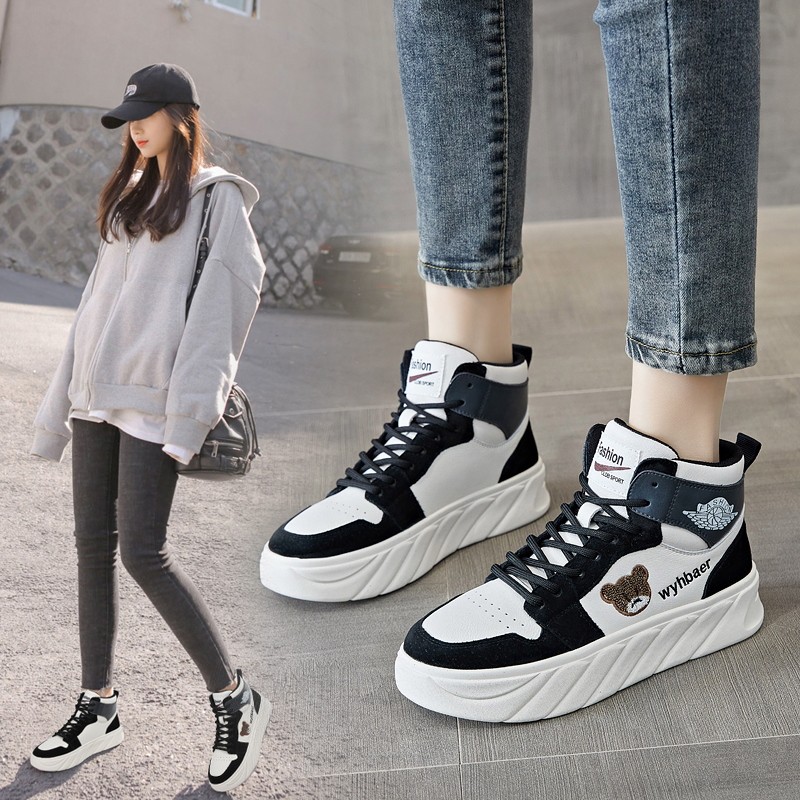 Women's high-heeled high-heeled sports shoes vulcanized shoes fashion breathable shoes running shoes for women 2021