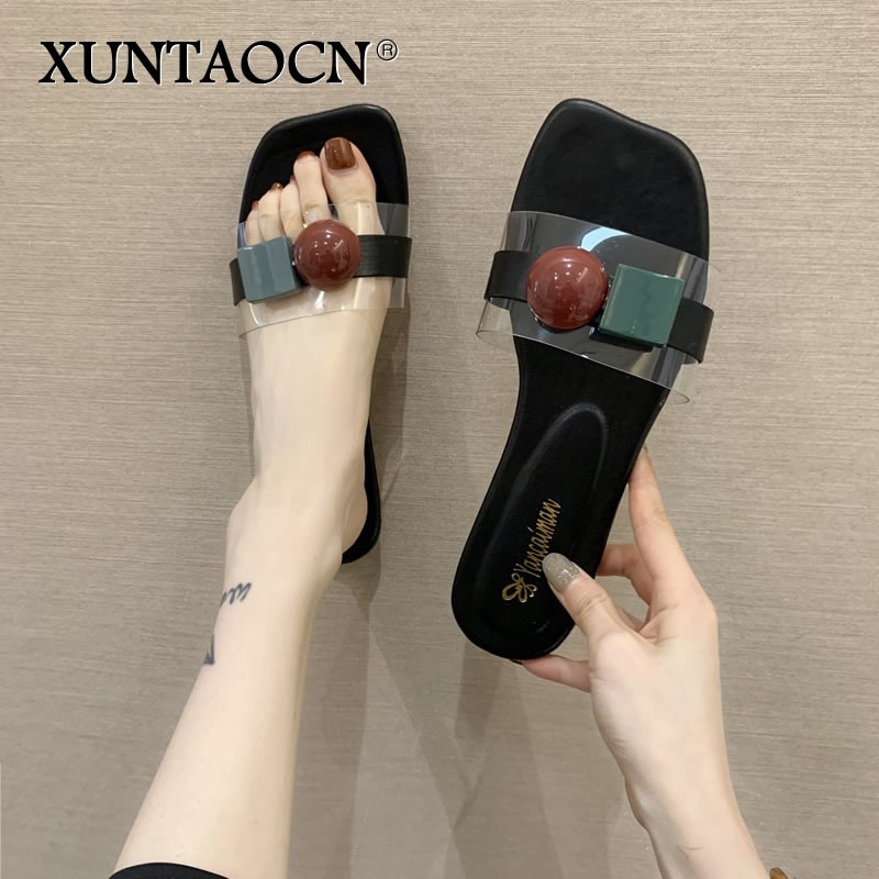 2022 New Korean Version Fashion Slippers Womern Candy Color Flat Flip Flops Women Sandals Casual Shoes Women A035