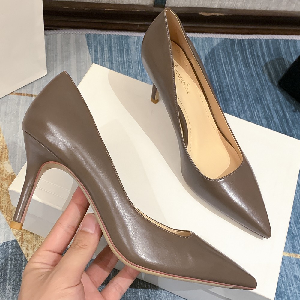 Autumn wedding party bride shoes for women 2022 new thin high heel pumps office black pink designer ladies shoes O0006