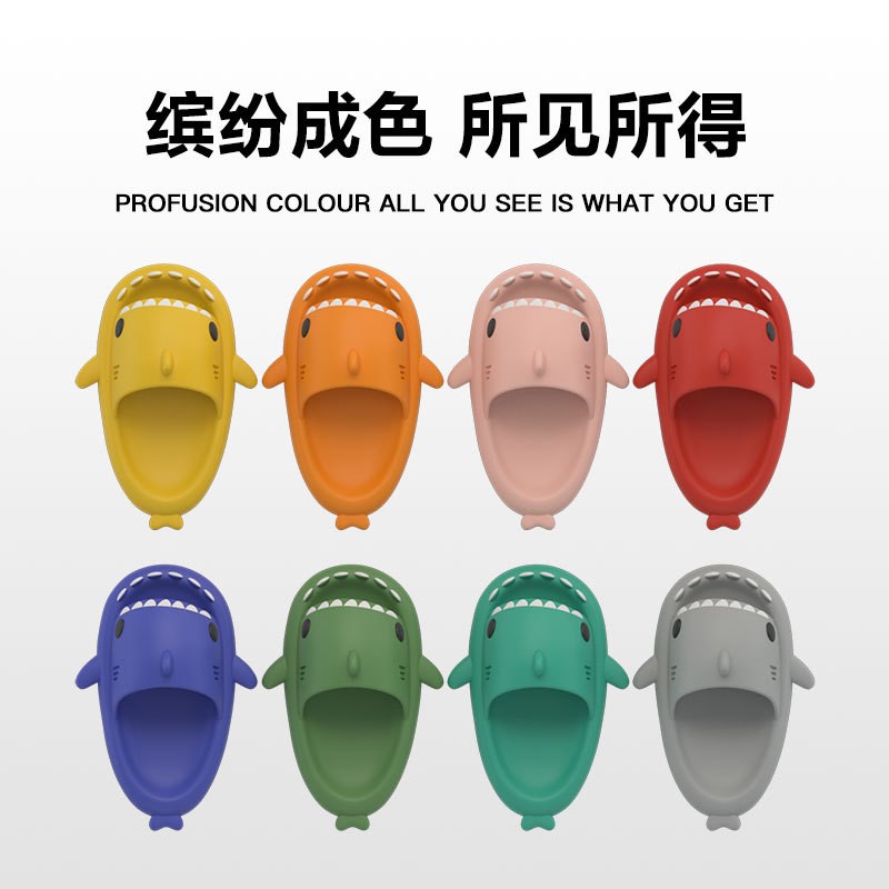 Summer EVA Slippers Lovely Shark Slippers Women Outdoor Bathroom Home House Slippers New Man Cartoon Couple Slippers 2022