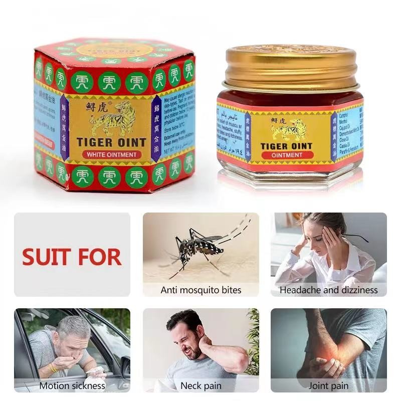 6pcs Original Red White Tiger Balm Ointment Tiger Oint Paint Cream Muscle Pain Relief Massage Ointment Soothe Itch Plaster