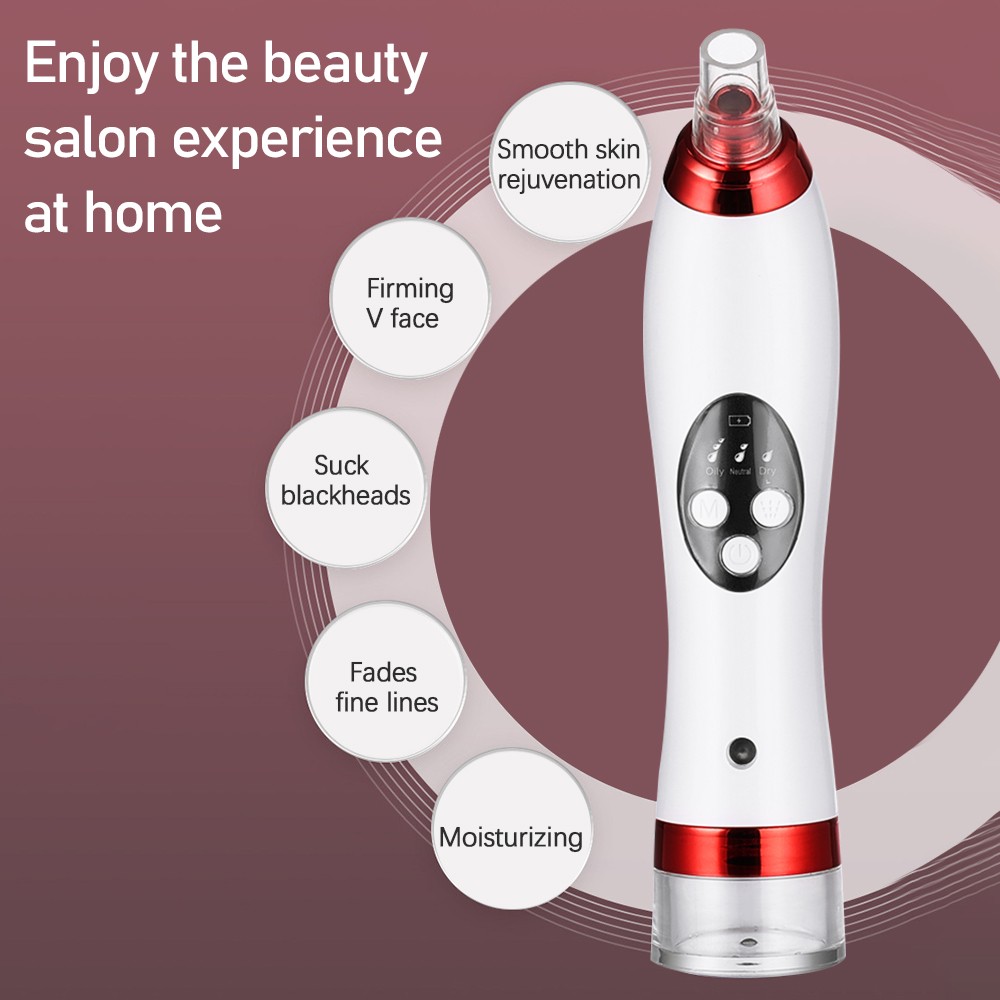 Microcrystal Blackhead Remover Vacuum Suction Facial Pimple Acne Blackhead Remover Facial Pore Cleaner & Sprayer Skin Care Tool