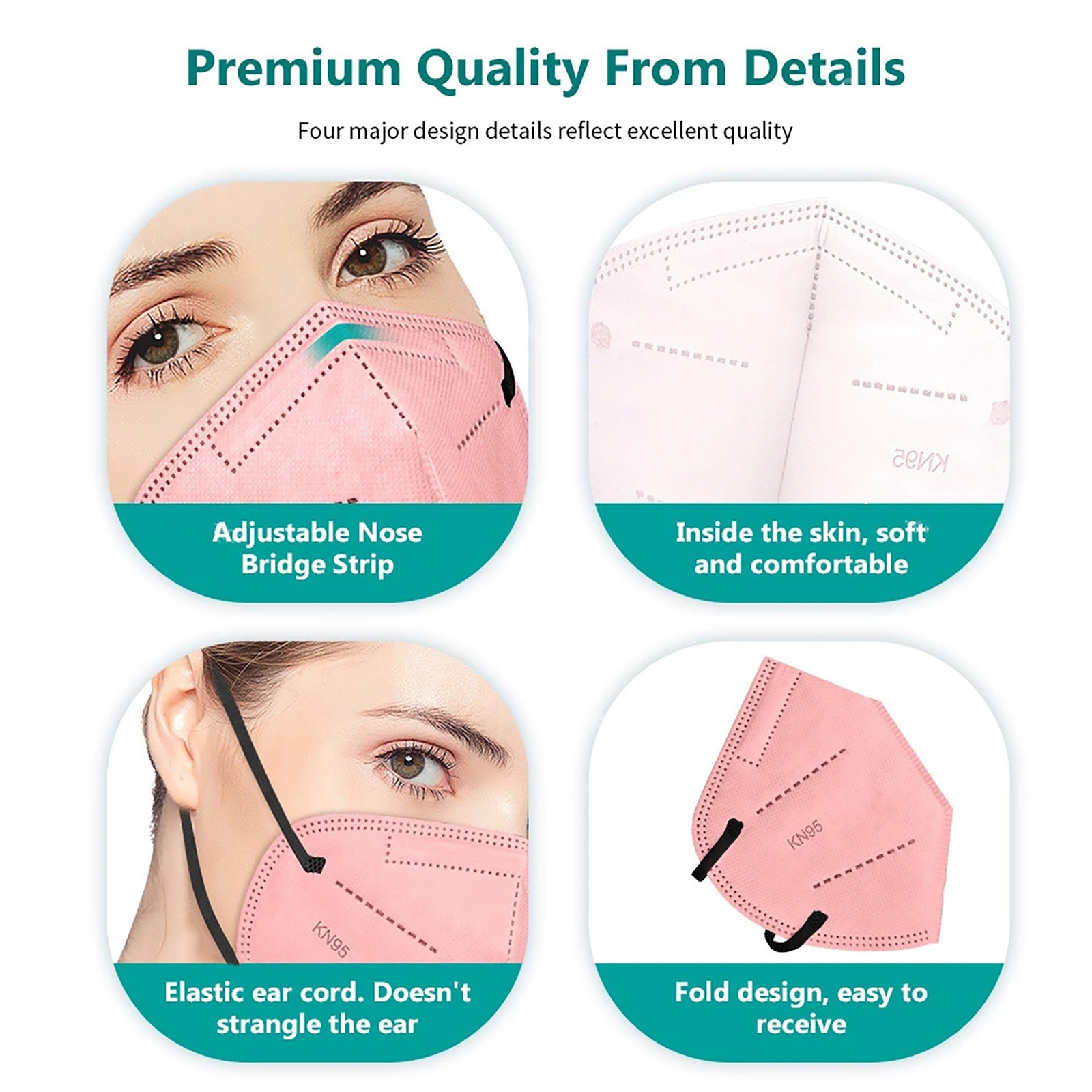 Morandi KN95 Mask ffp2necce 5 Layers FFP 2 Mascarillas FPP2 homology ada KN95 High Quality Mouth Face Mask Health Protection Mask