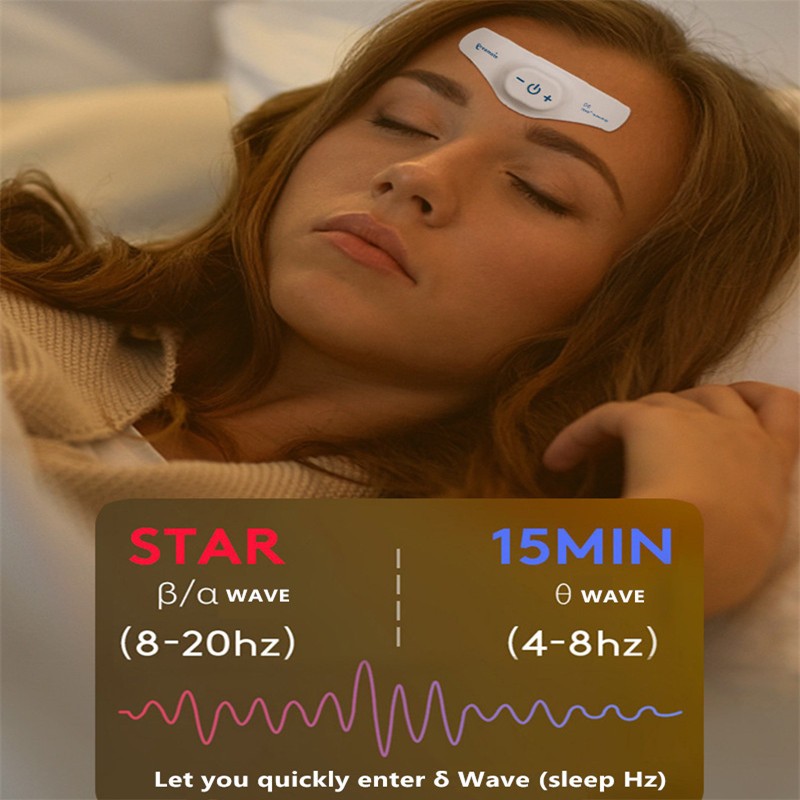 Battery TENS Insomnia Sleep Tool Microcurrent Sleep Aid for Depression Migraine Head Massager Regulating Circadian Clock