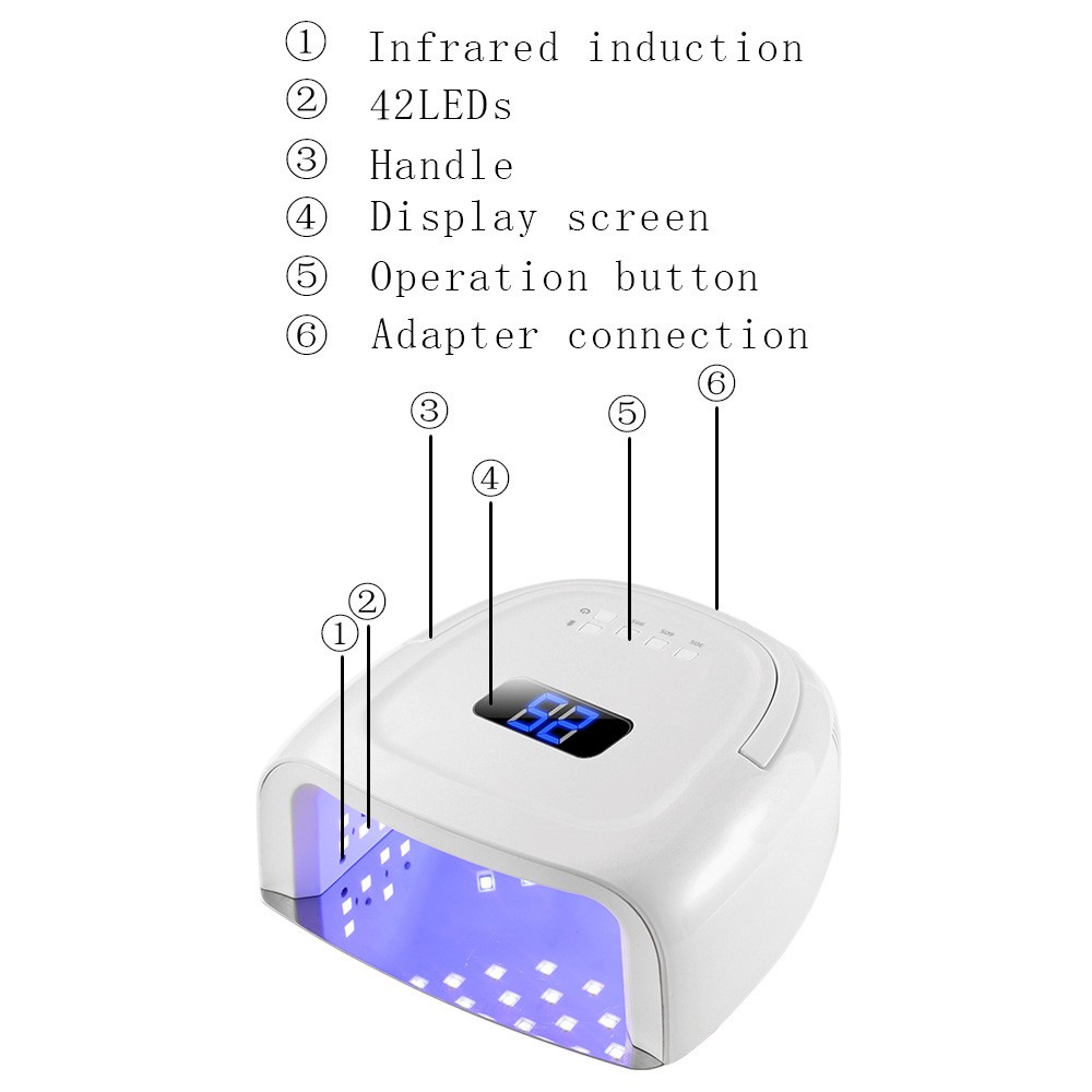 60W Rechargeable Nail Lamp Cordless Gel Polish UV Curing Light Professional Nail Dryer Cordless Nail UV LED Lamp