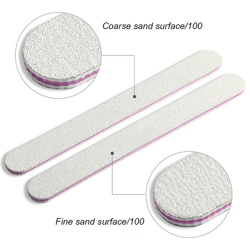 Professional Nail File 100/180 Double-sided Nail File Strips Nail Art Sanding Files Manicure Polishing Nail Care Tool