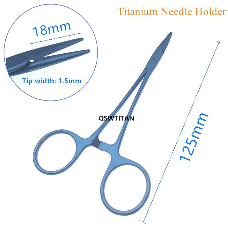 Titanium Ophthalmic Needle Holder Ophthalmic Surgical Tool Ring Handle With Ratchet Lock Double Eyelid Tool