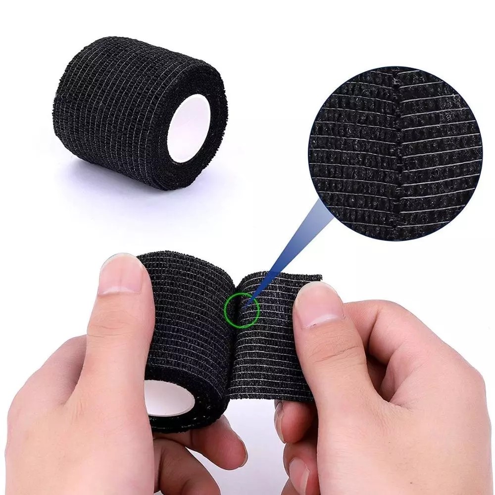 5/10/15/20 Black Tattoo Fist Bandage Cover Wraps Nonwoven Tapes Waterproof Self Adhesive Finger Protection Tattoo Accessories