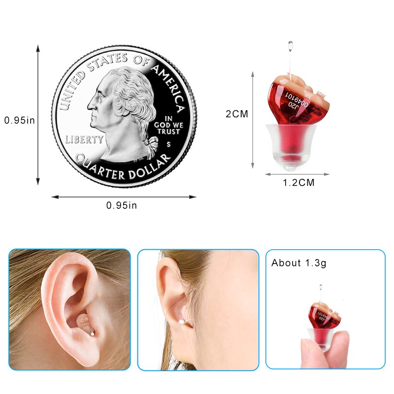 Hearing Aids Hearing Aids for Deaf/Elderly Adjustable Micro Wireless Small Size Invisible Hearing Aid J20 Ear Loudspeaker