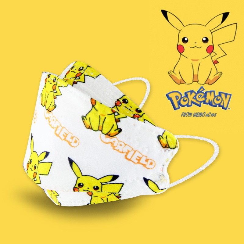 New Children's Pikachu Ffp2 Disposable Mask Four Layer Filter High Efficiency Protection Children Cartoon Pattern Kn95 Mascara