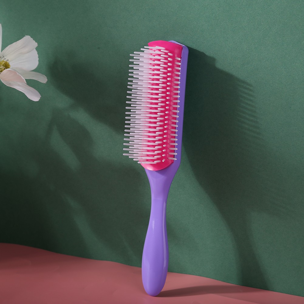 9 Rows Styling Hair Brush Straight Curly Hair Detangling Comb Scalp Massage Detachable Hair Brush for Women Men Home Barber Shop