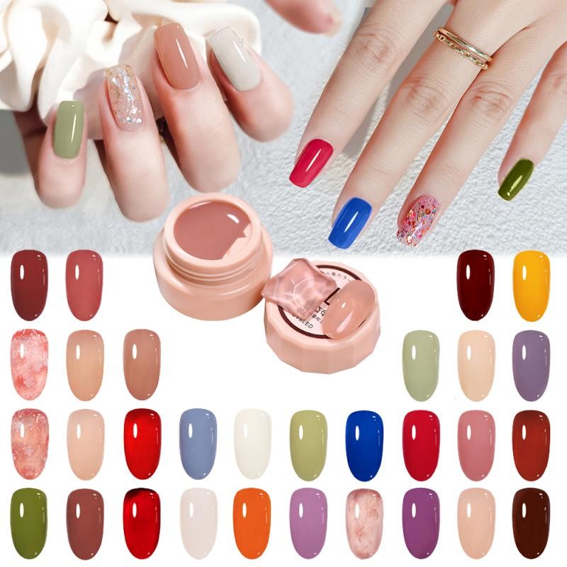 54 Colors Solid Cream Gel Nail Polish Long Lasting No Fade Semi Permanent Varnish Mix Nail Gel