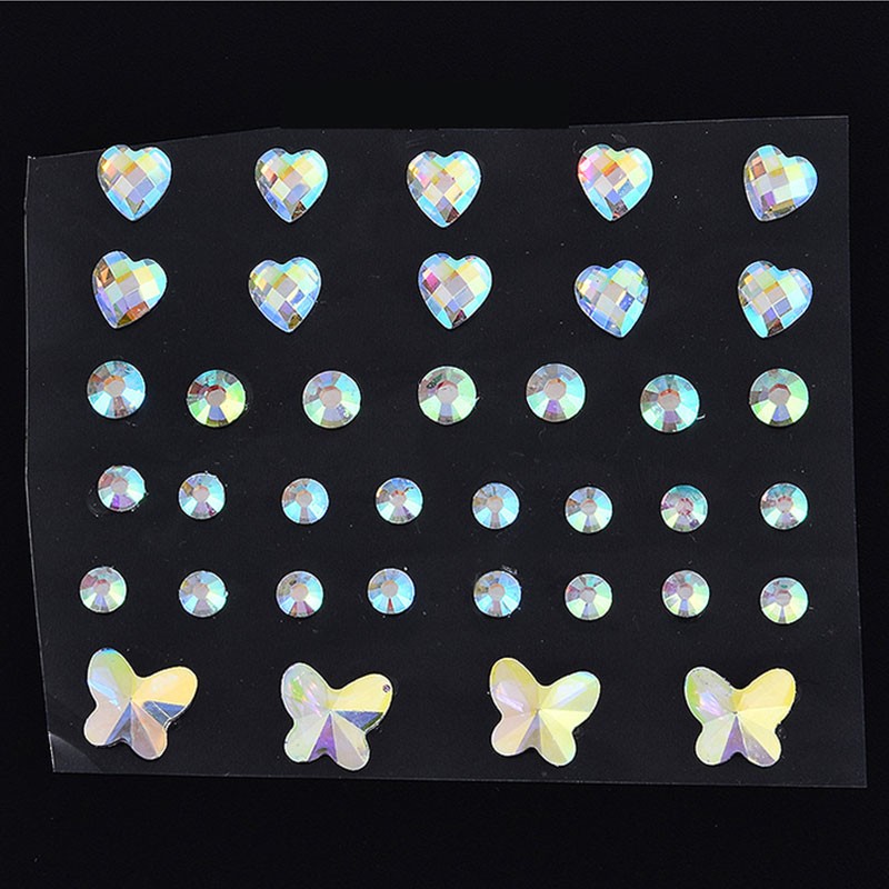 3D Diamond Eyeshadow Stickers Face Jewels Self Adhesive Face Body Eyebrow Diamond Nail Stickers Decals Decoration Photography