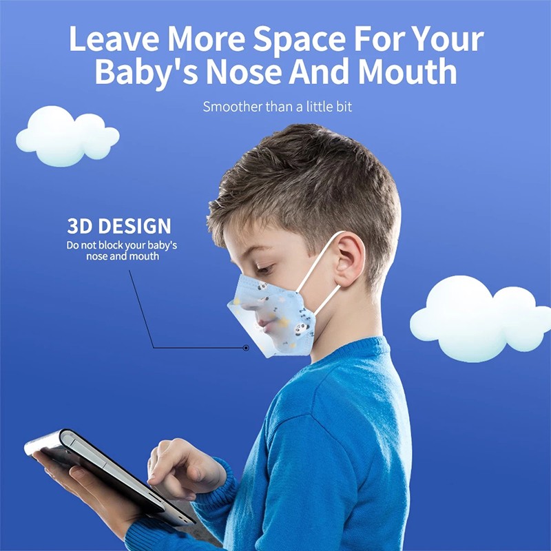 Kn95 Mask Lovely Disposable Girl Mask 4 Layer Dust Mask Filter Fish Shape FFP2 Children Mask Disposable Black Face Mask