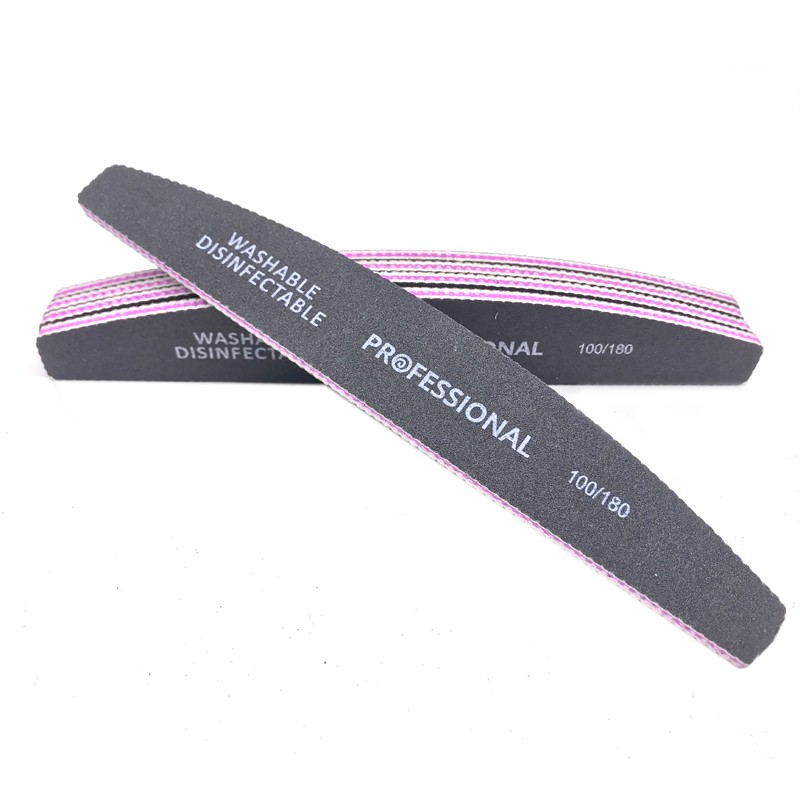 10pcs/lot Professional Nail File 100/180 Grinding Polishing Buffer Maquiagem Profissional Completa Washable Nail Files Tool