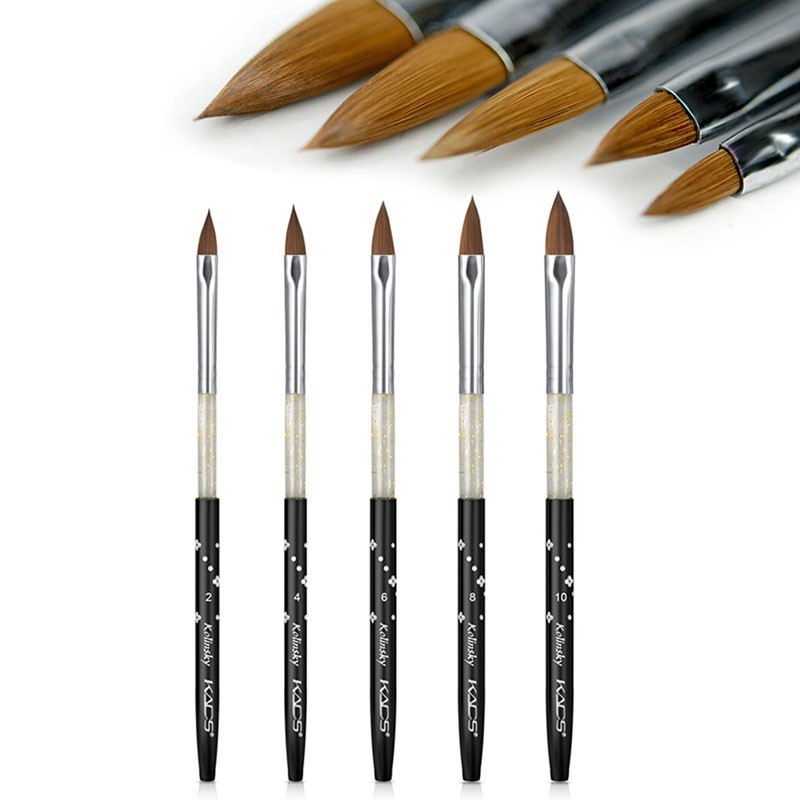 Acrylic Nail Brush Kolinsky Sable UV Nail Gel Crystal Nail Brush Painting Drawing Carving Dotting Pen DIY Nail Design Brushes